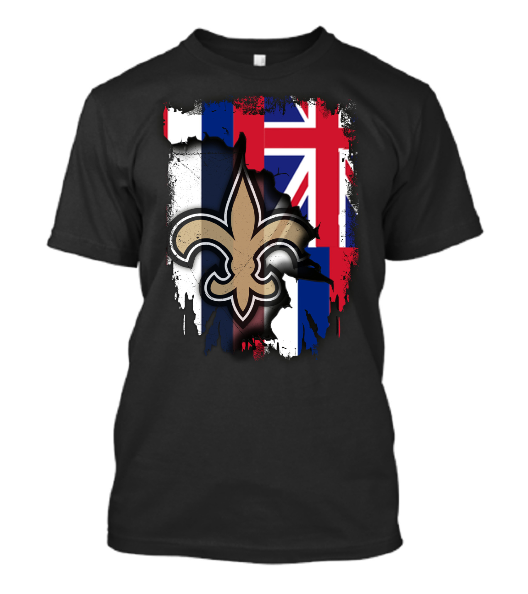 Together Hawaii New Orleans Saints Fleur De Lis Flag T-Shirt