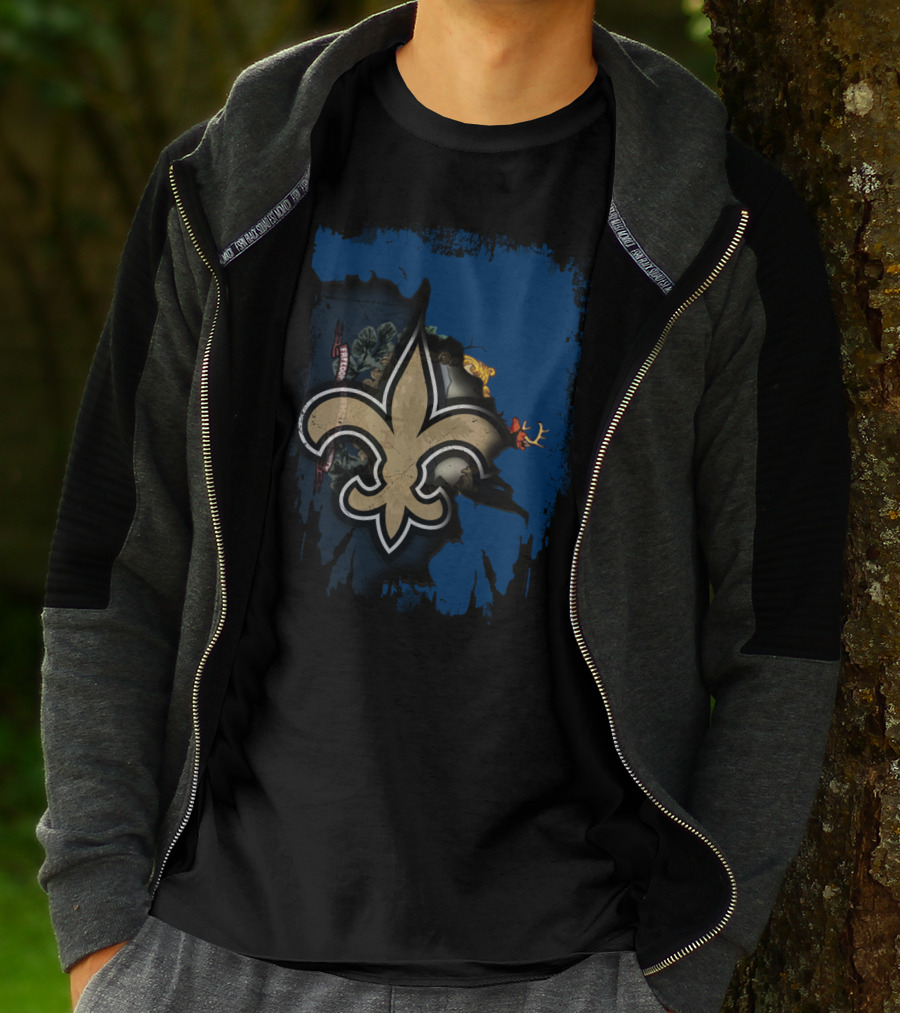 Together Vermont New Orleans Saints Fleur-de-Lis T-Shirt