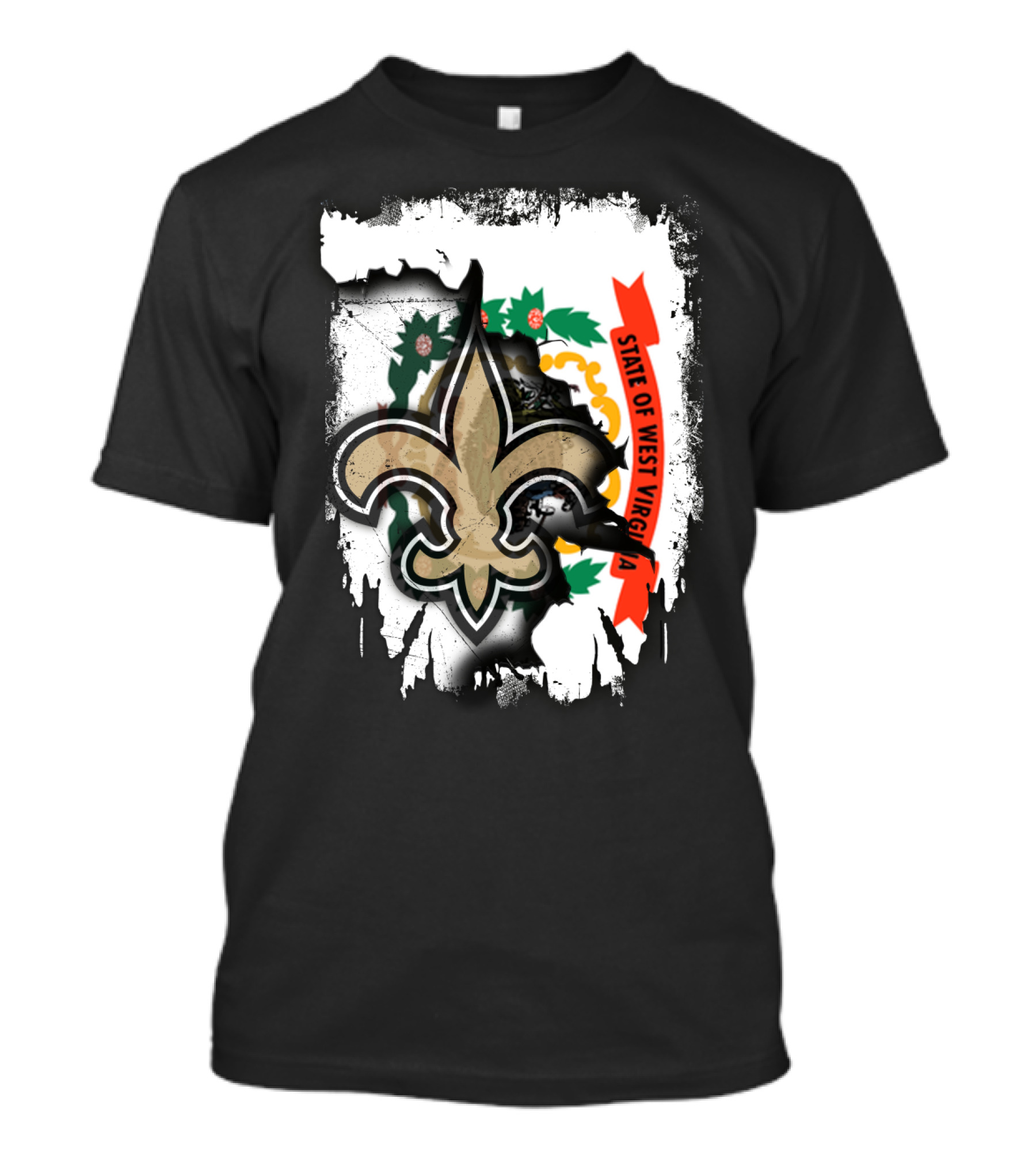 State Of West Virginia Fleur-de-lis Saints T-Shirt