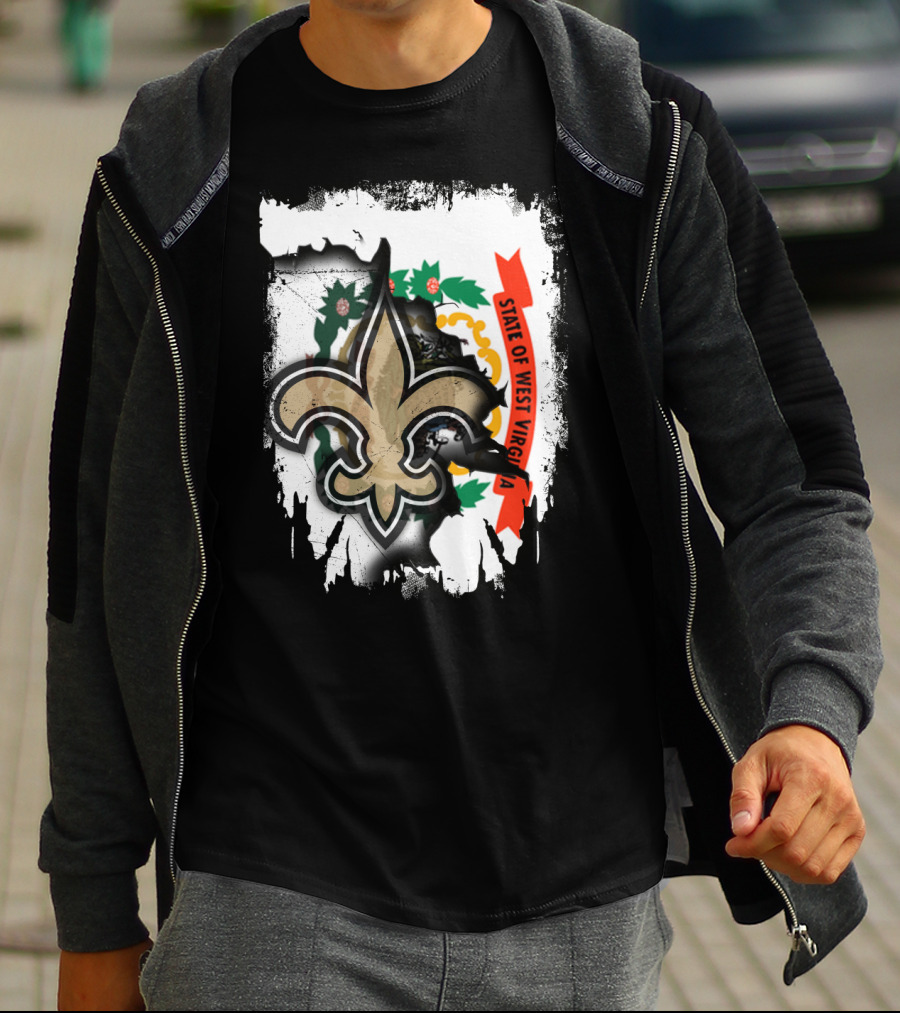 State Of West Virginia Fleur-de-lis Saints T-Shirt