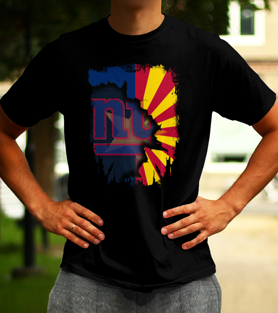 Arizona State Outline With New York Giants T-Shirt