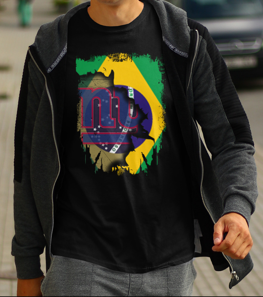 Giants Brazil Collaboration With Brazilian Flag And Giants T-Shirt