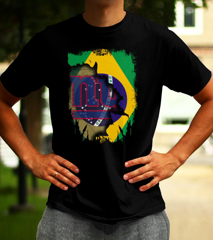 Giants Brazil Collaboration With Brazilian Flag And Giants T-Shirt