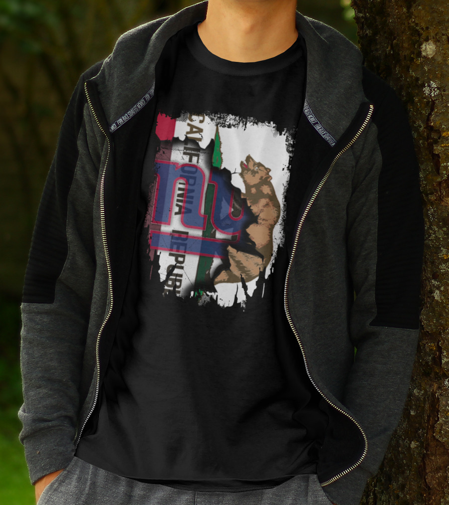 California Republic Bear With Giants Logo Overlay T-Shirt