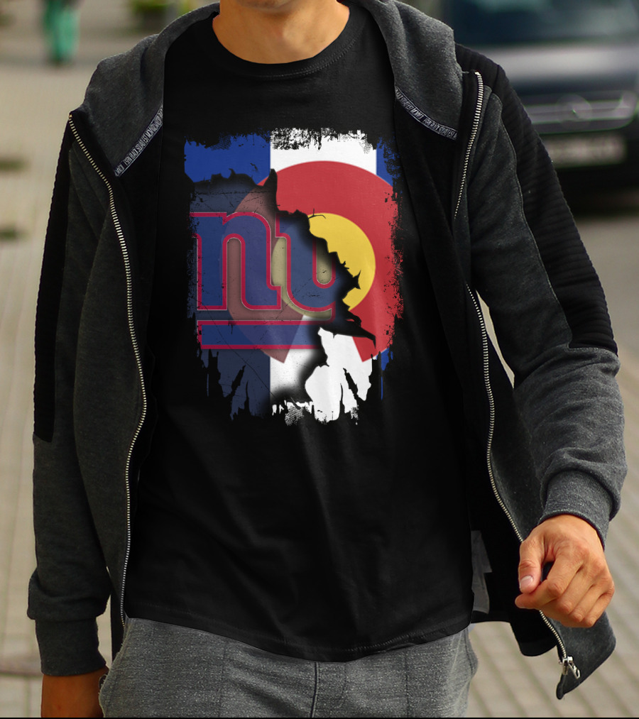 Colorado Flag Blended With Giants Logo Together T-Shirt