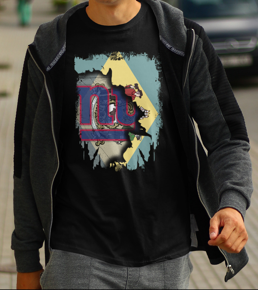 New York Giants Delaware State Pride Fan Collaboration T-Shirt