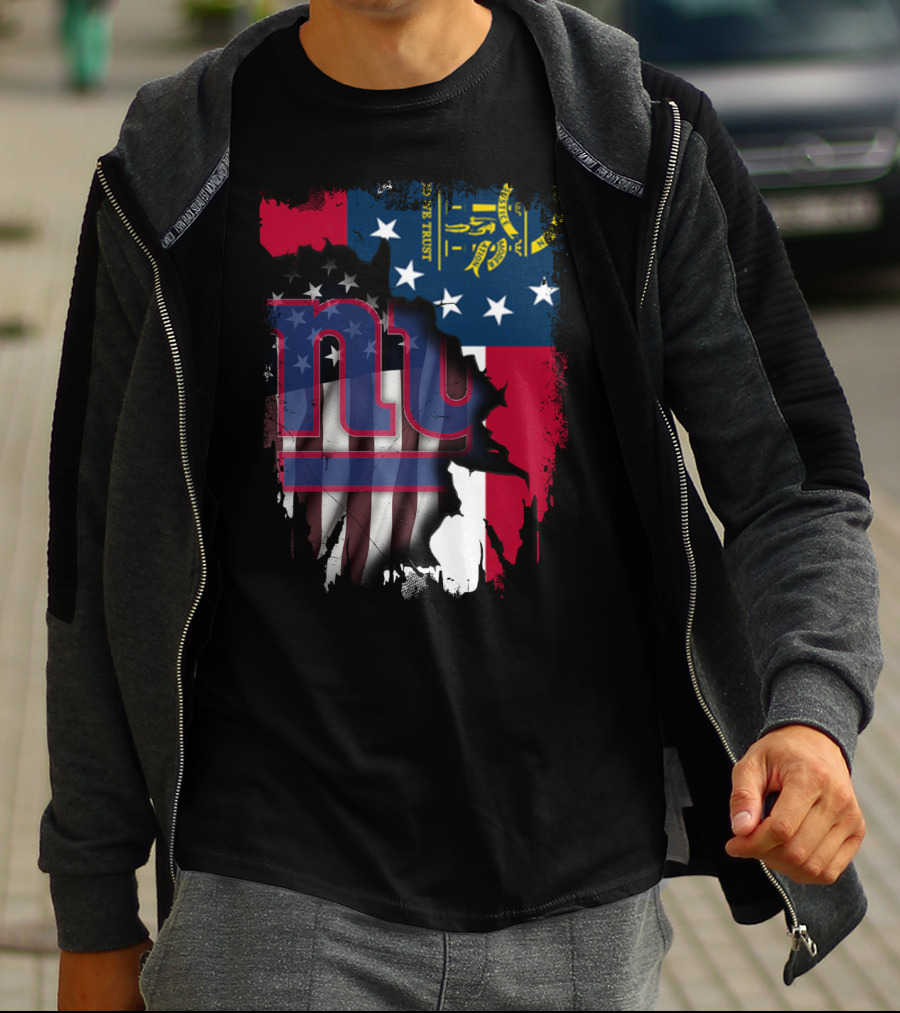 Together Georgia With Giants American Flag And State Symbolism T-Shirt