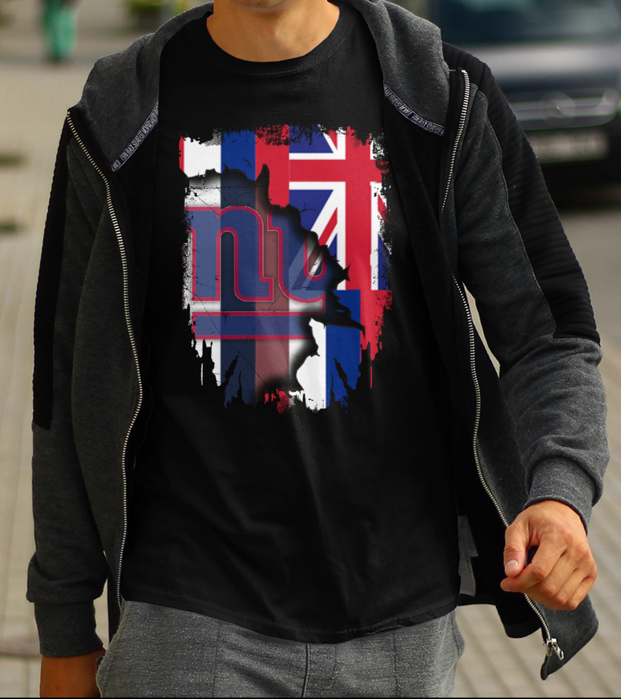 Giants Together Hawaii Fusion With Union Jack And NFL T-Shirt