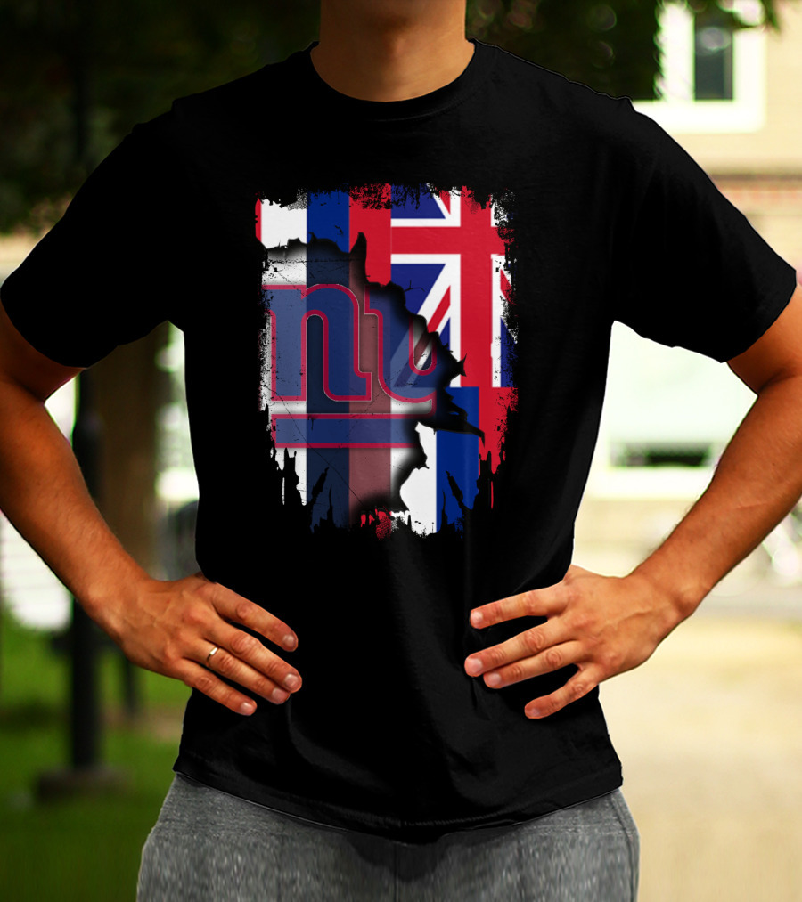 Giants Together Hawaii Fusion With Union Jack And NFL T-Shirt