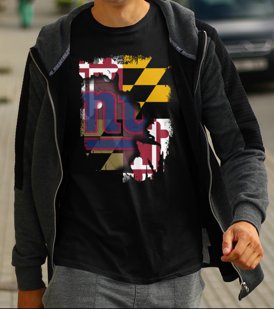 Maryland Pride With New York Giants Fusion T-Shirt