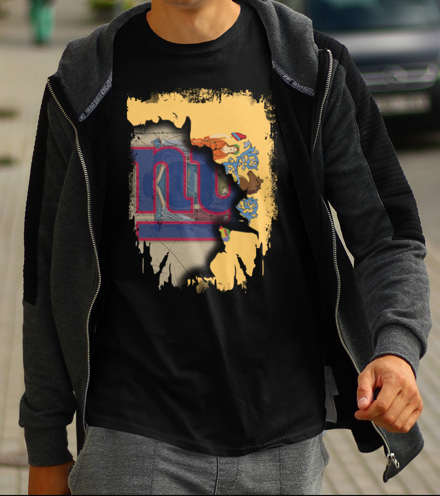 New Jersey Giants Together Flag Fusion T-Shirt