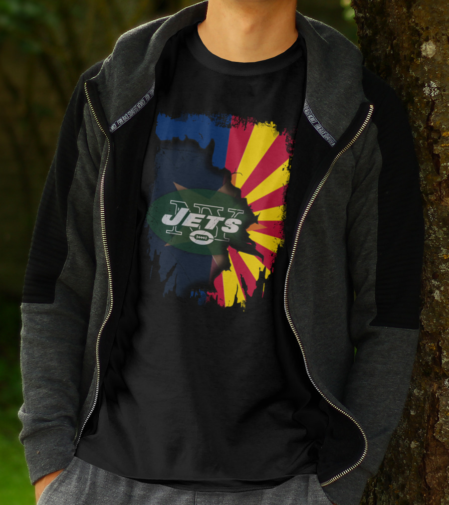 Arizona State Flag Merged With New York Jets T-Shirt