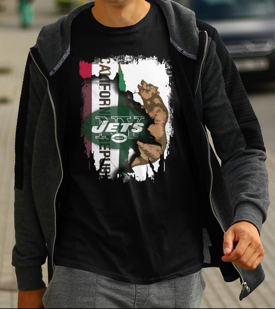 California Republic Bear With Jets Football T-Shirt