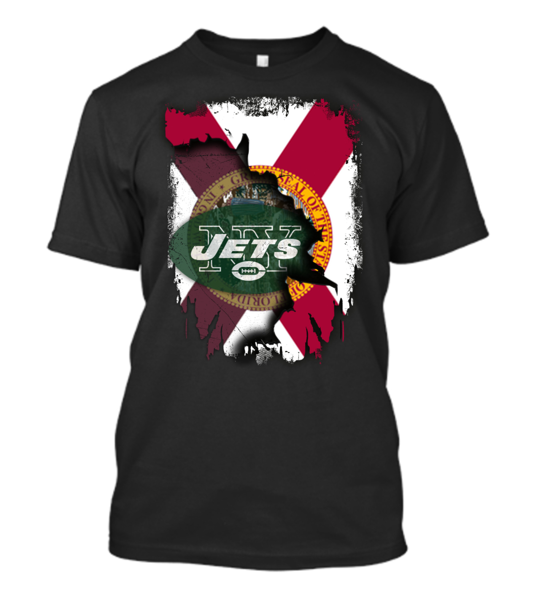 Florida State Flag New York Jets Collaboration T-Shirt
