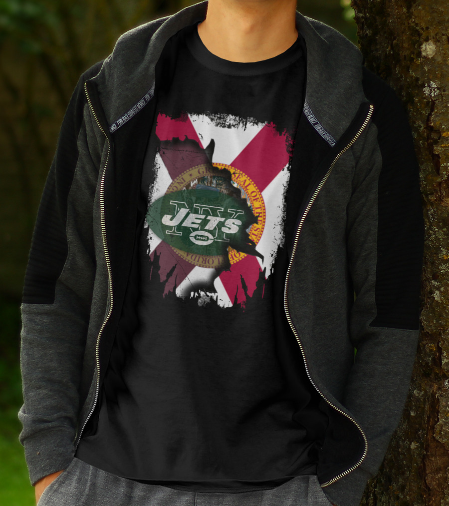 Florida State Flag New York Jets Collaboration T-Shirt