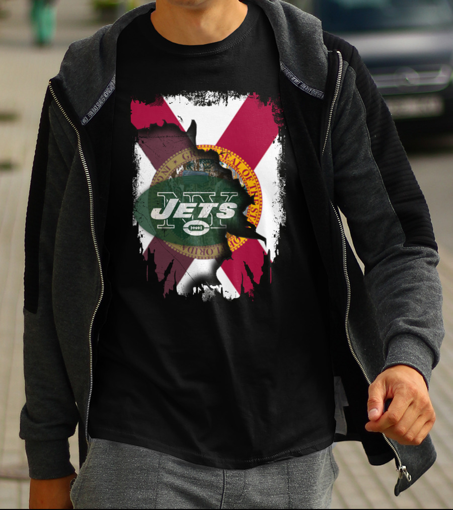 Florida State Flag New York Jets Collaboration T-Shirt