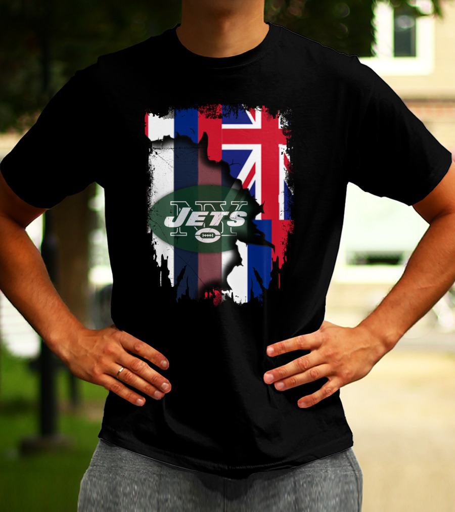 Together Hawaii Flag New York Jets T-Shirt