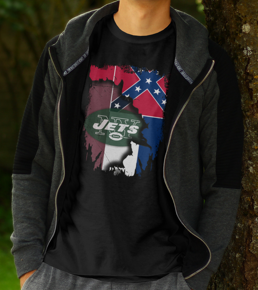 Jets New York Mississippi Confederate Flag T-Shirt