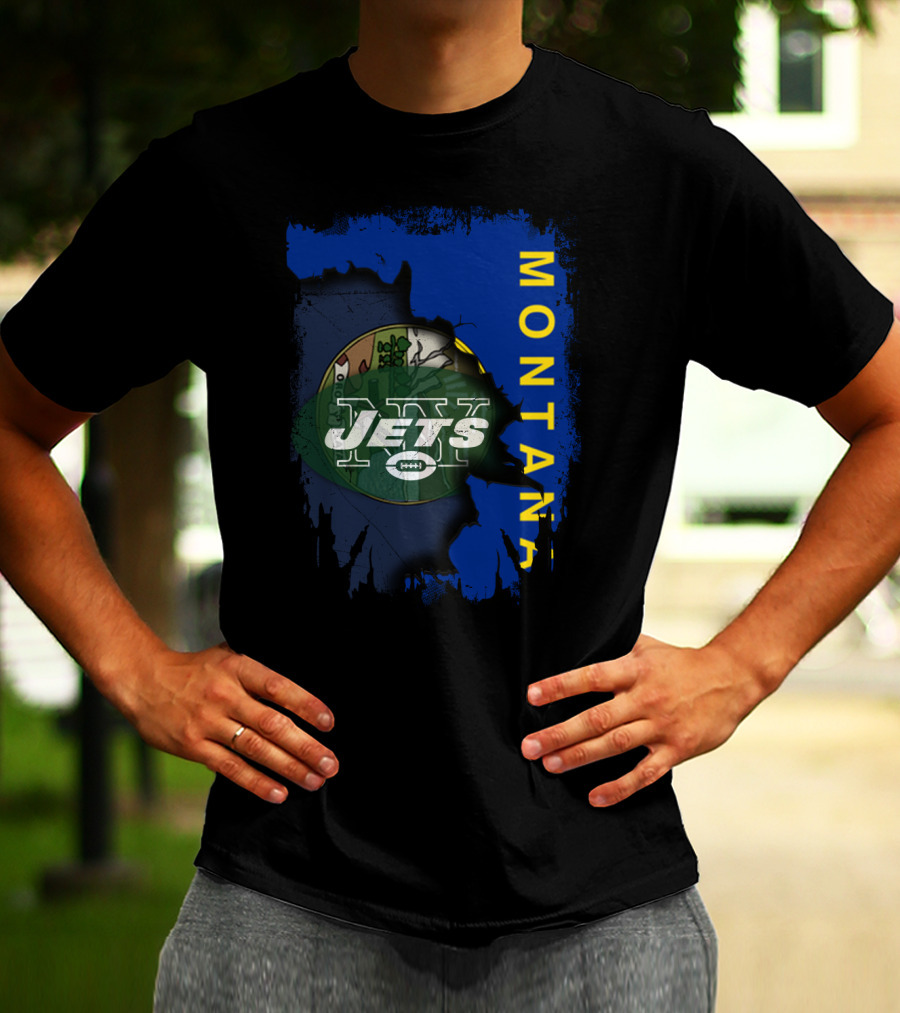 Montana Jets United With State Flag Emblem T-Shirt