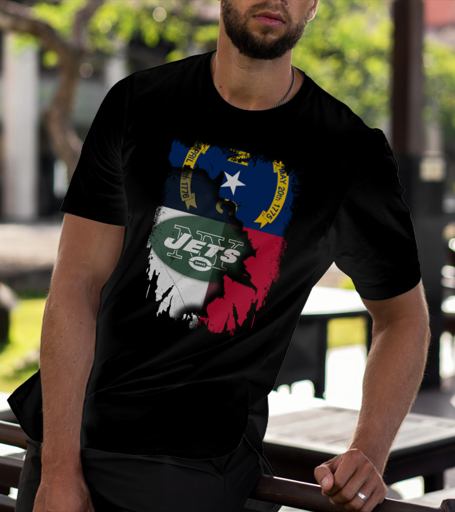 North Carolina Flag Jets Logo Fusion T-Shirt