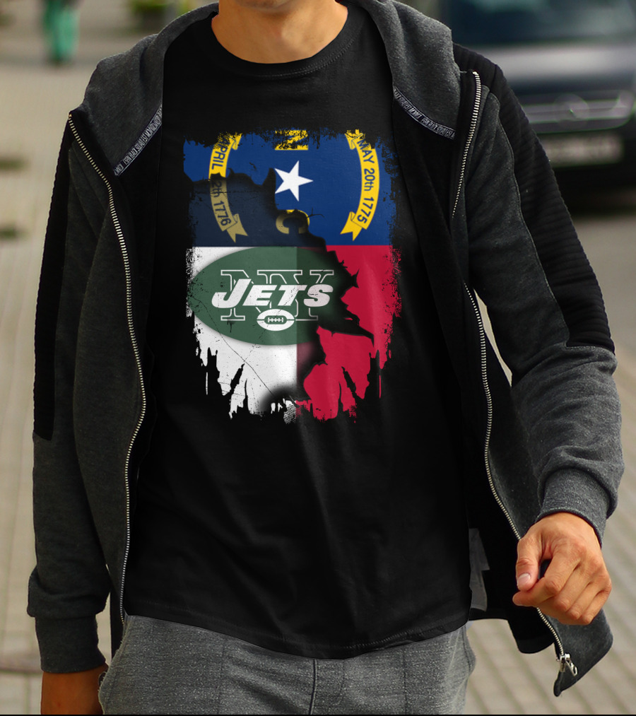 North Carolina Flag Jets Logo Fusion T-Shirt