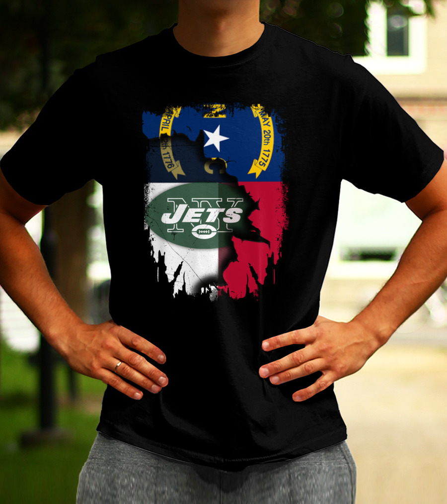 North Carolina Flag Jets Logo Fusion T-Shirt