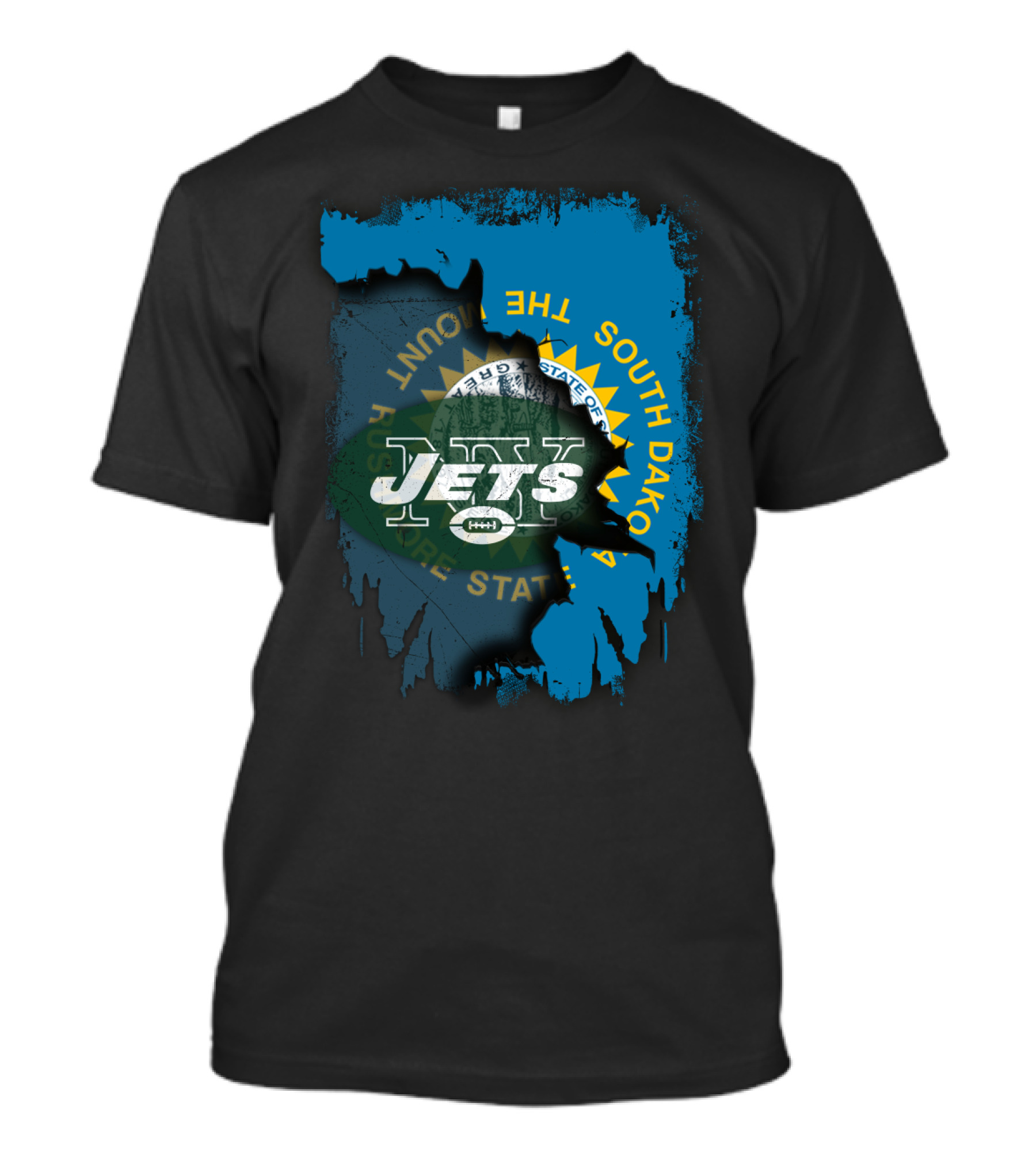 Jets And South Dakota State Seal United T-Shirt