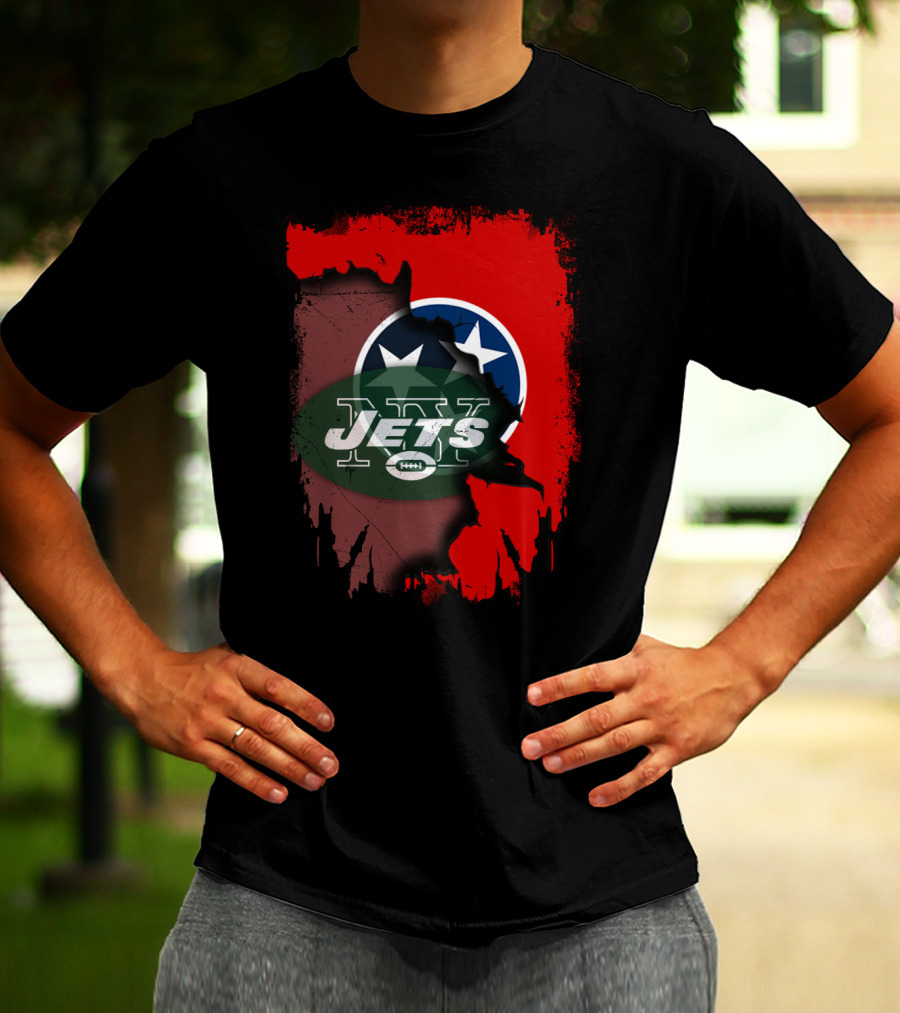 Tennessee State Meets New York Jets NFL Fusion T-Shirt
