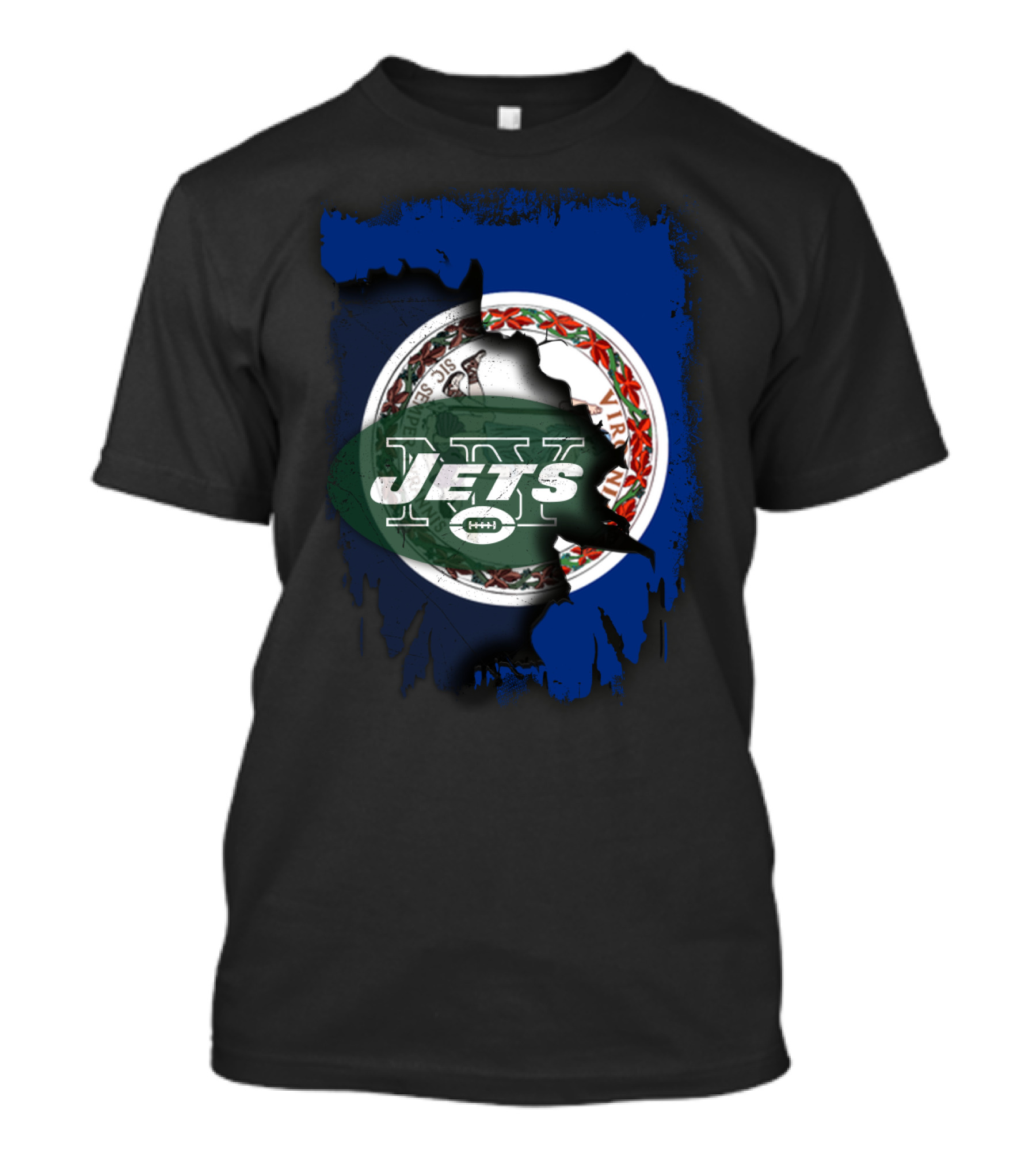 Virginia State Seal Meets Jets Football Emblem T-Shirt