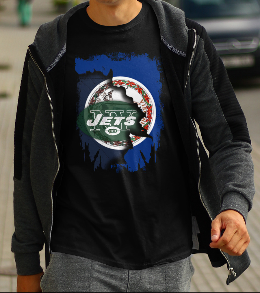 Virginia State Seal Meets Jets Football Emblem T-Shirt