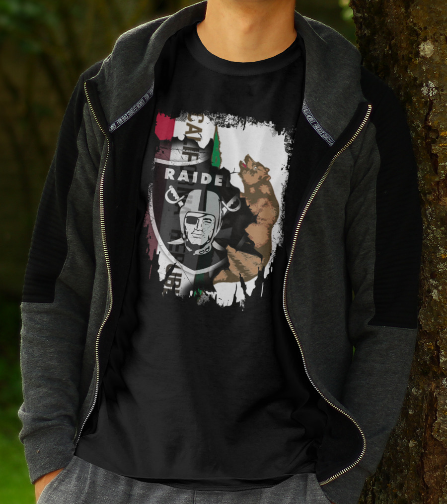 Together California Raiders With Bear And Flag T-Shirt