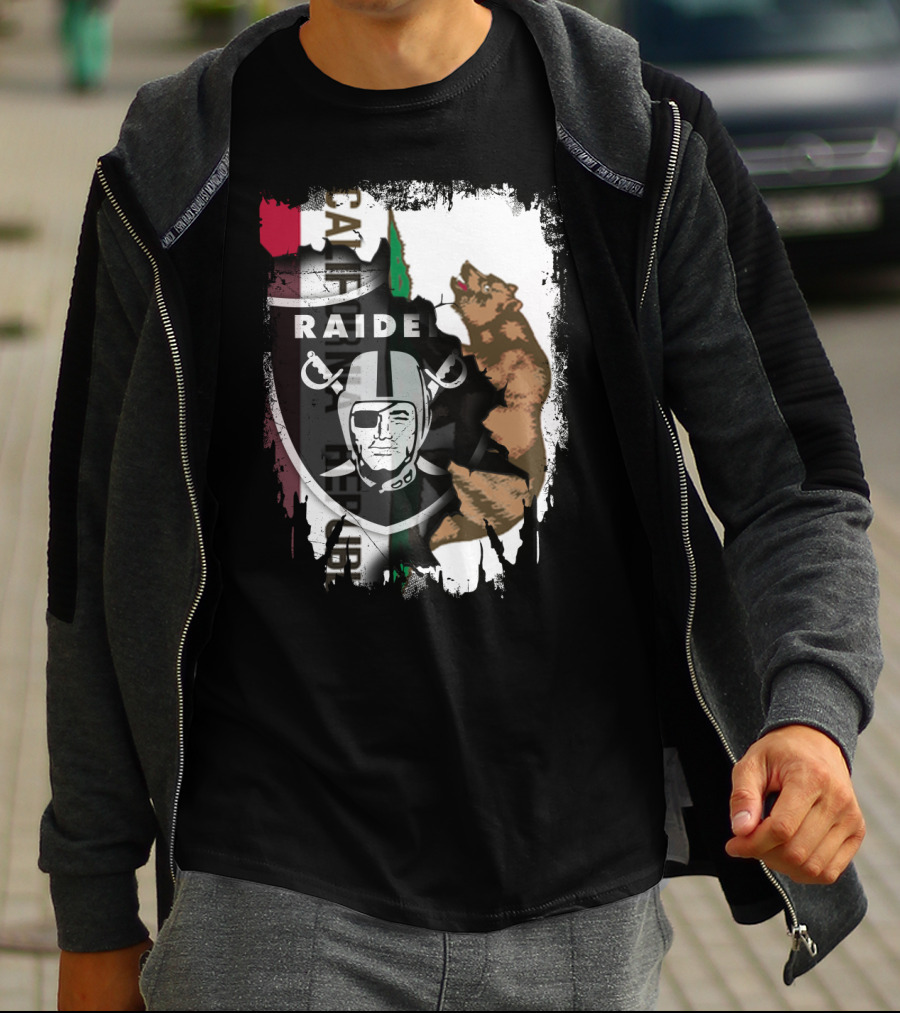 Together California Raiders With Bear And Flag T-Shirt