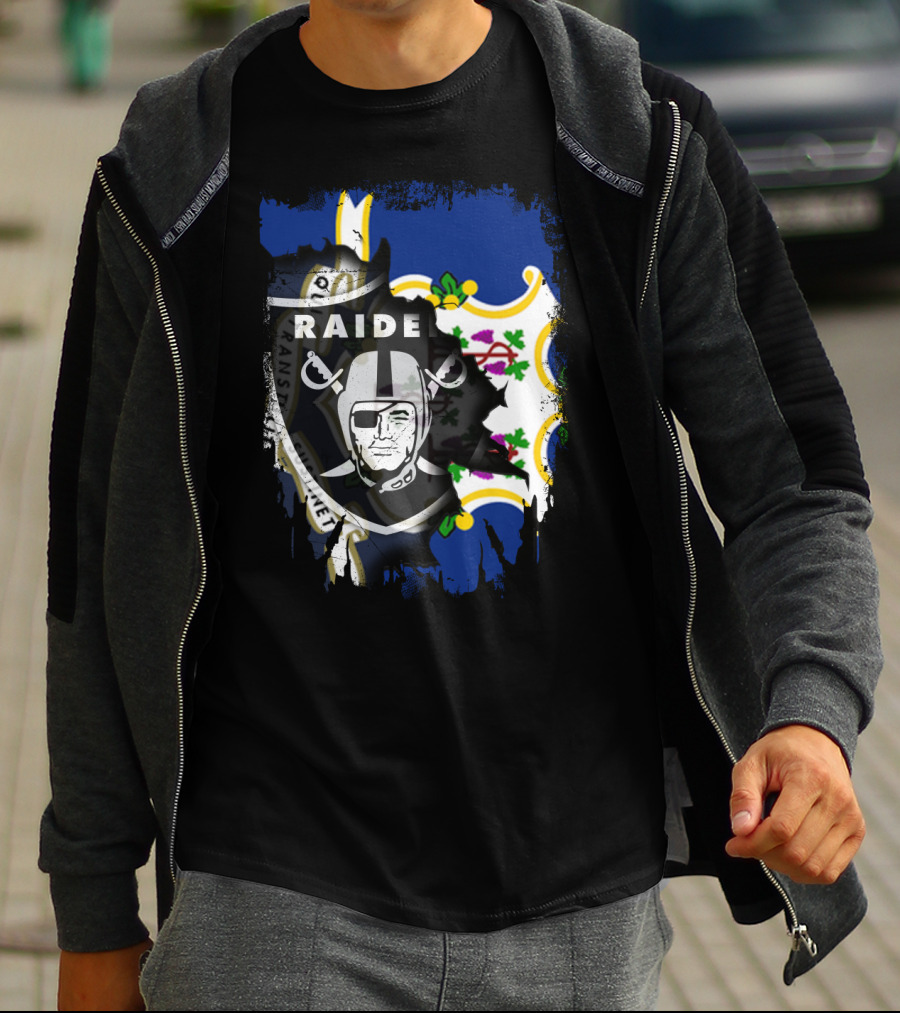 Connecticut Proud With Raiders Iconic Fusion T-Shirt