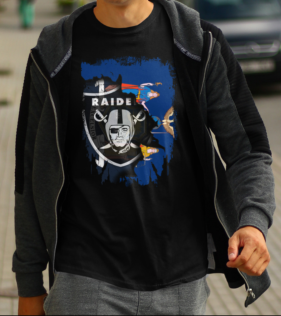 Together New York Raiders Motif With State Flag Symbolism T-Shirt