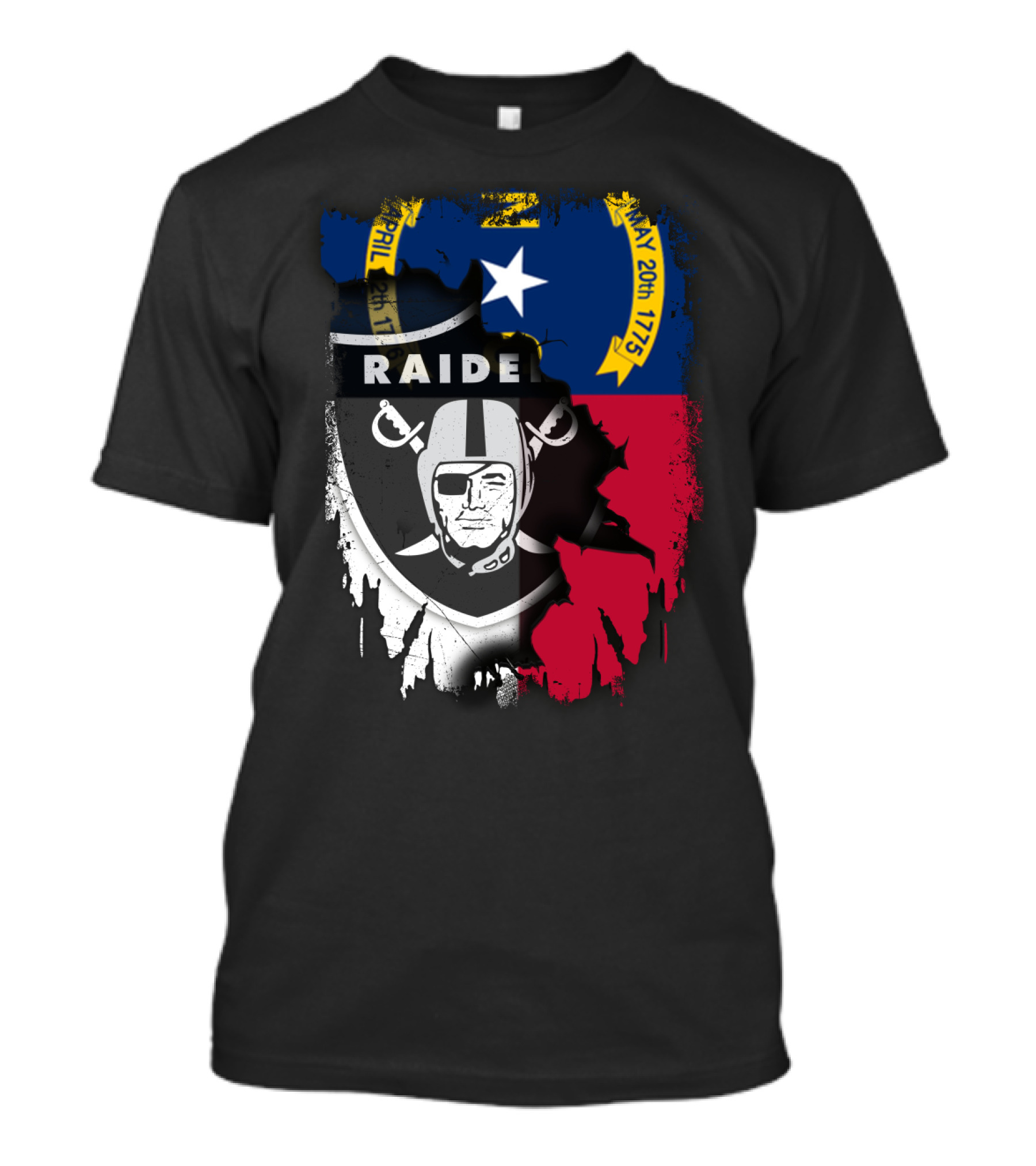 North Carolina Flag With Raiders April T-Shirt