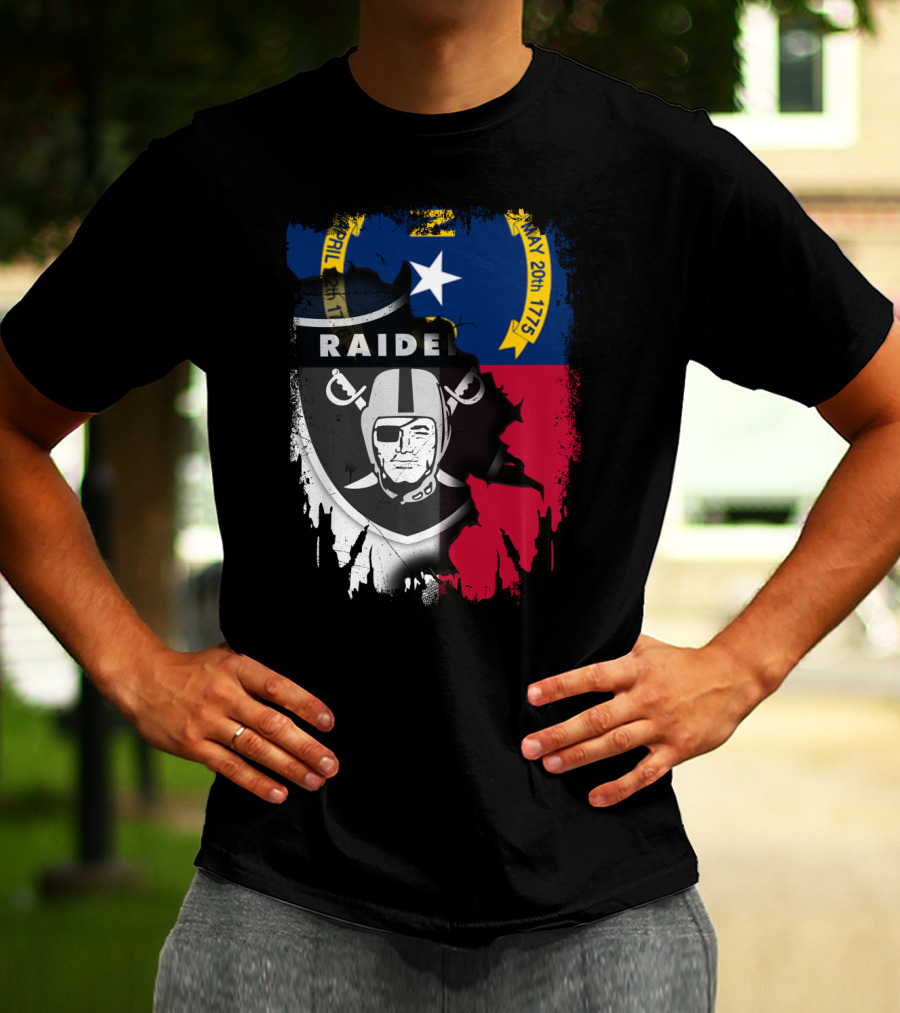 North Carolina Flag With Raiders April T-Shirt