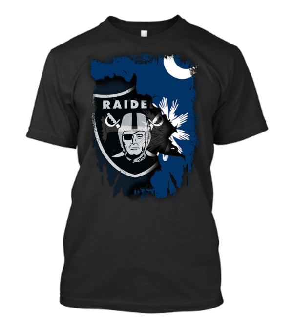 Together South Carolina Raiders Flag Icon With Crescent Moon And Palmetto Tree T-Shirt