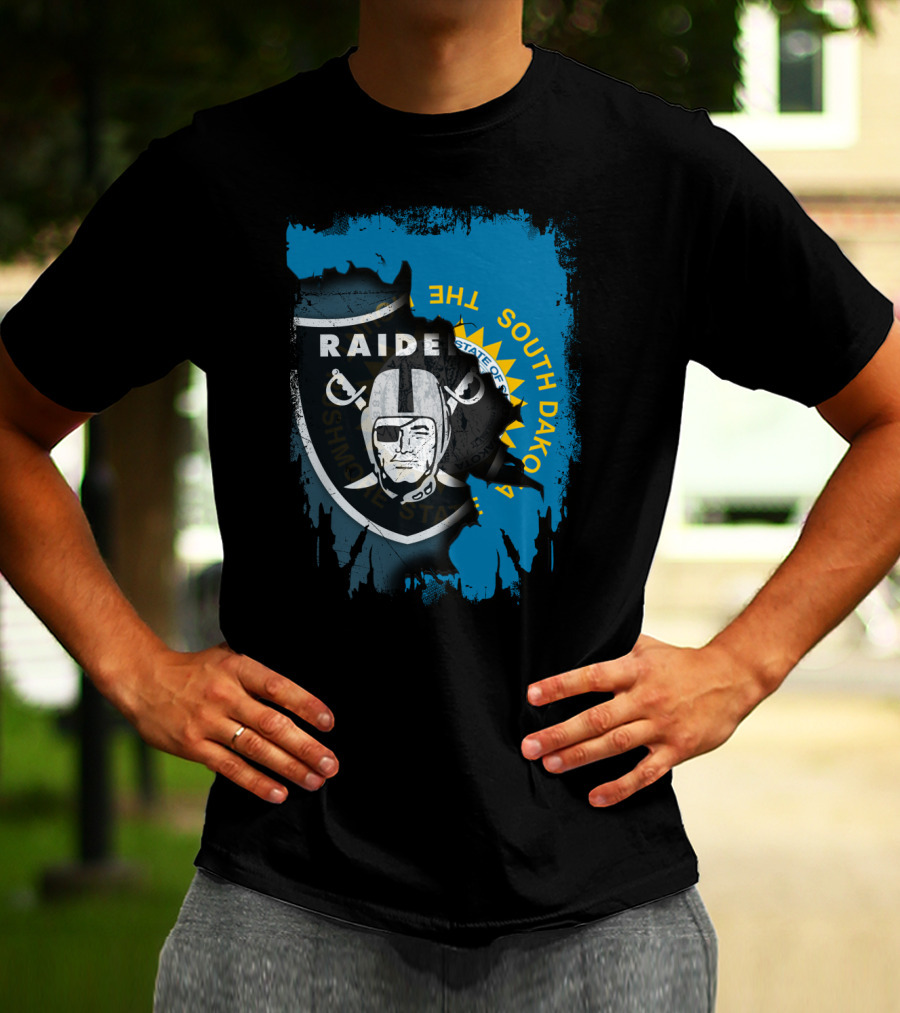 South Dakota Raiders Shield With State Flag Elements T-Shirt