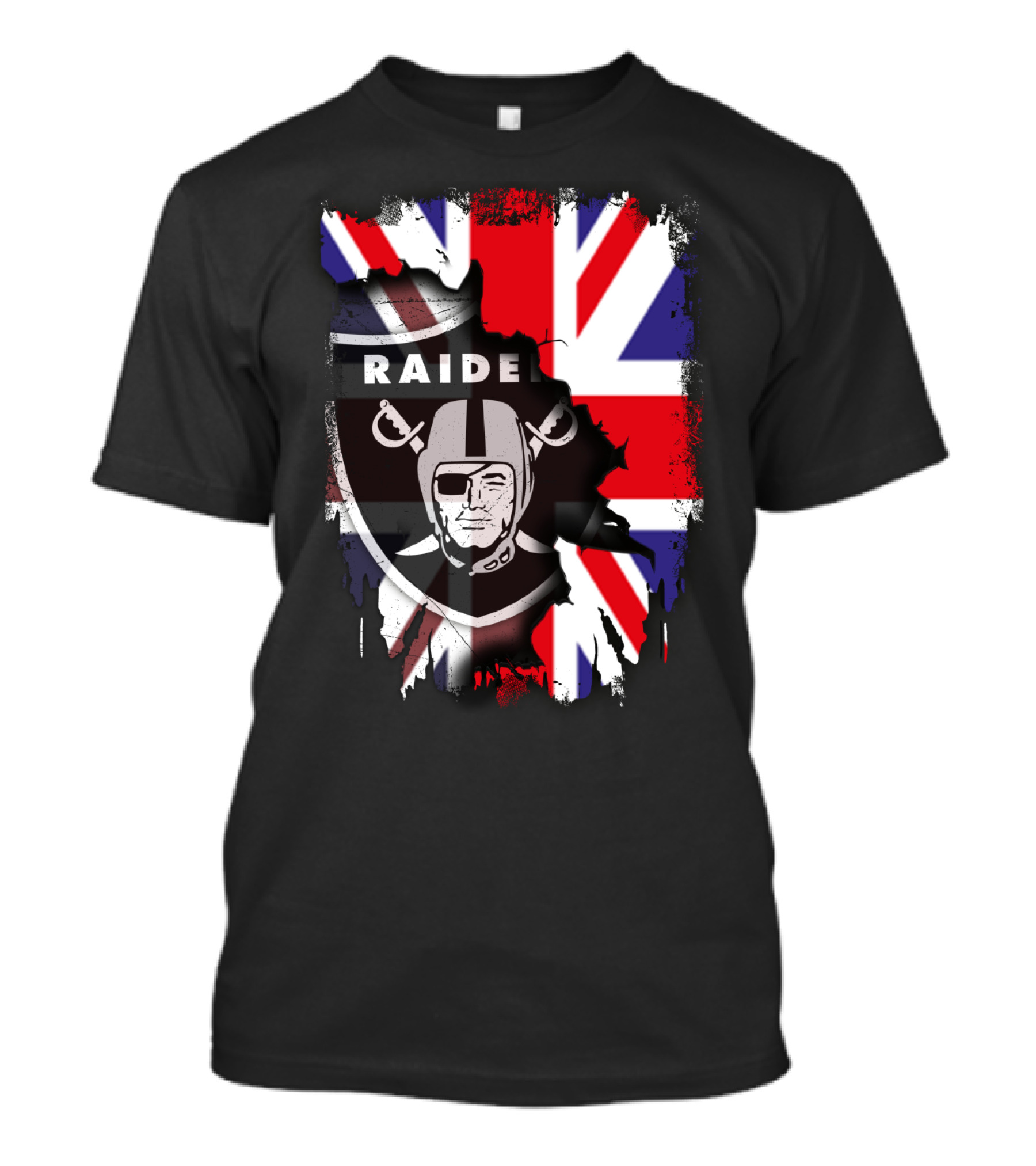 Raider Helmet With Union Jack Flag Fusion T-Shirt