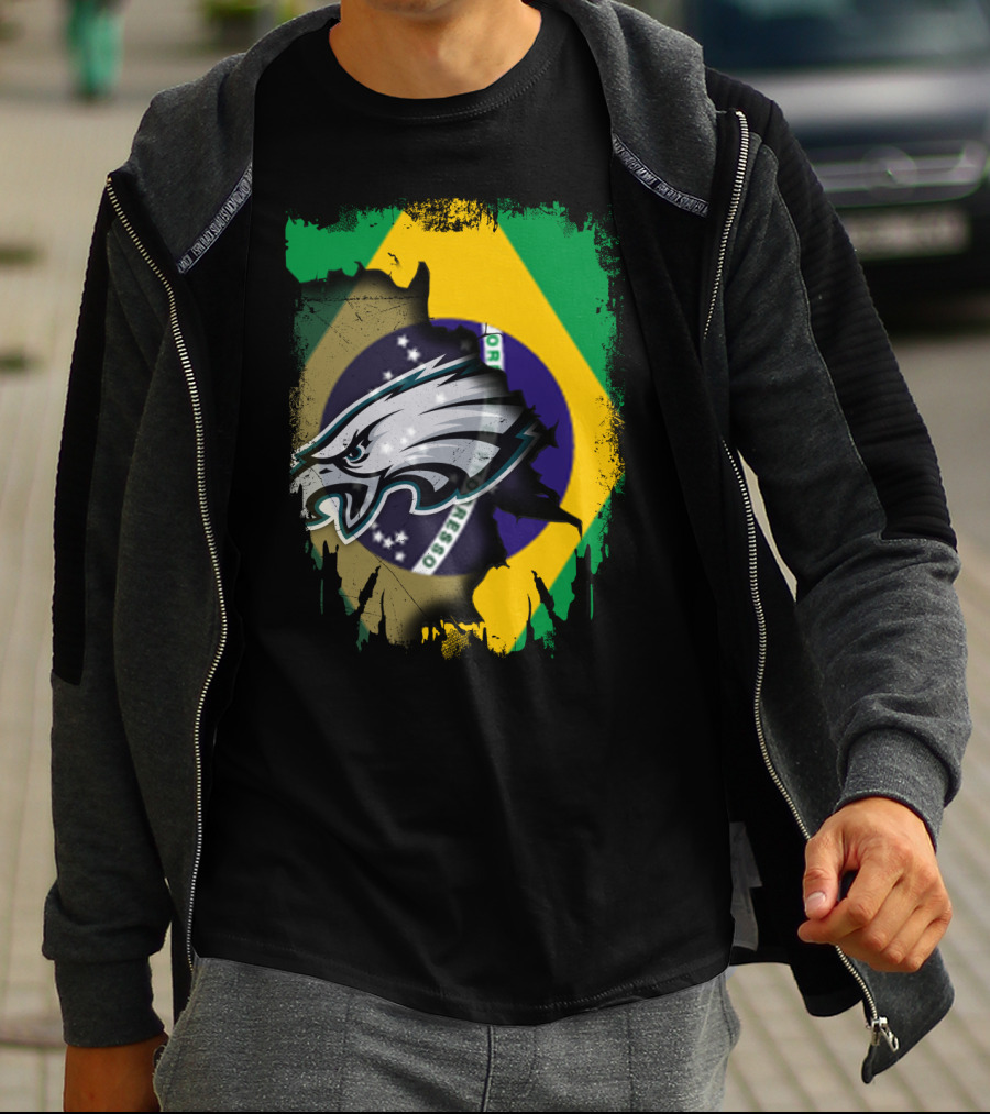 Together Brazil Philadelphia Eagles Fusion T-Shirt