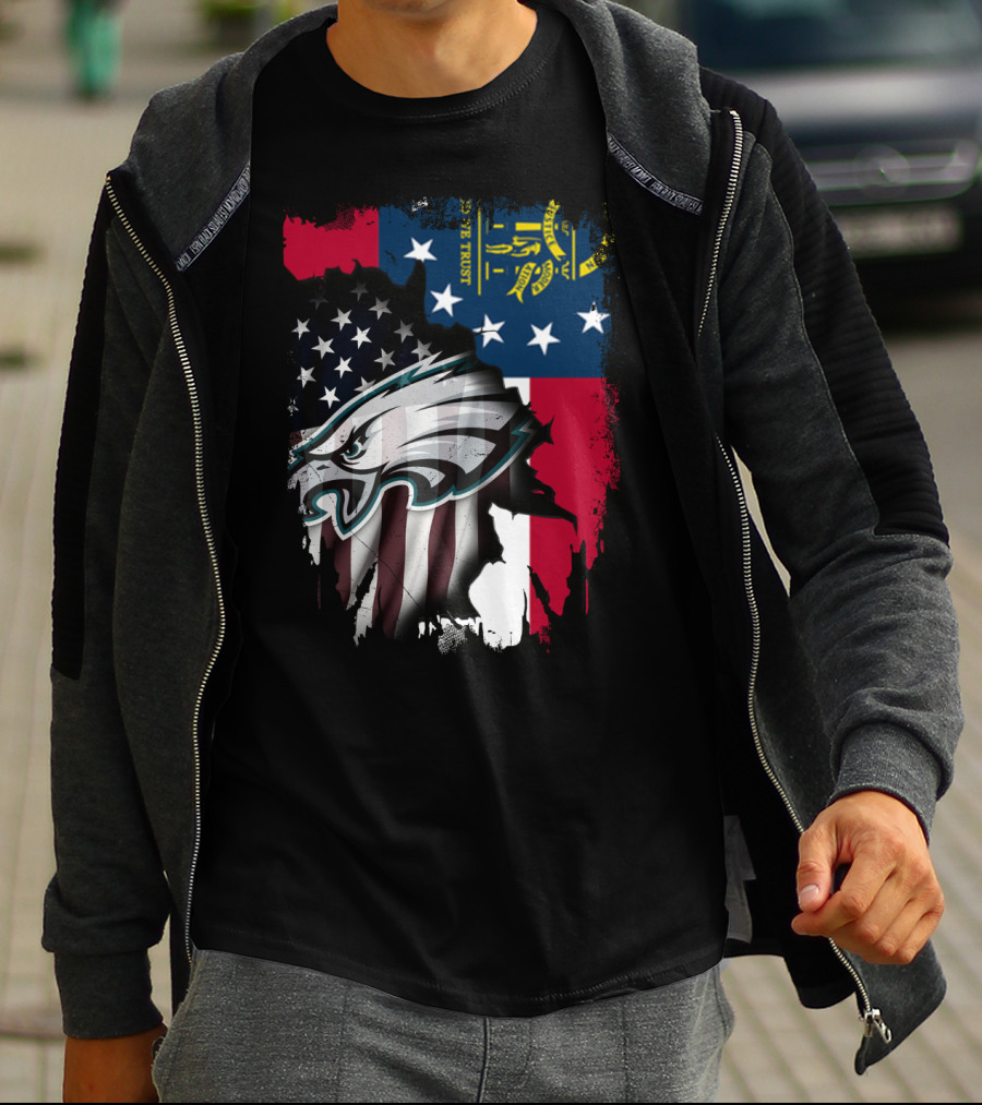 Georgia Flag With Eagles American Pride Together T-Shirt