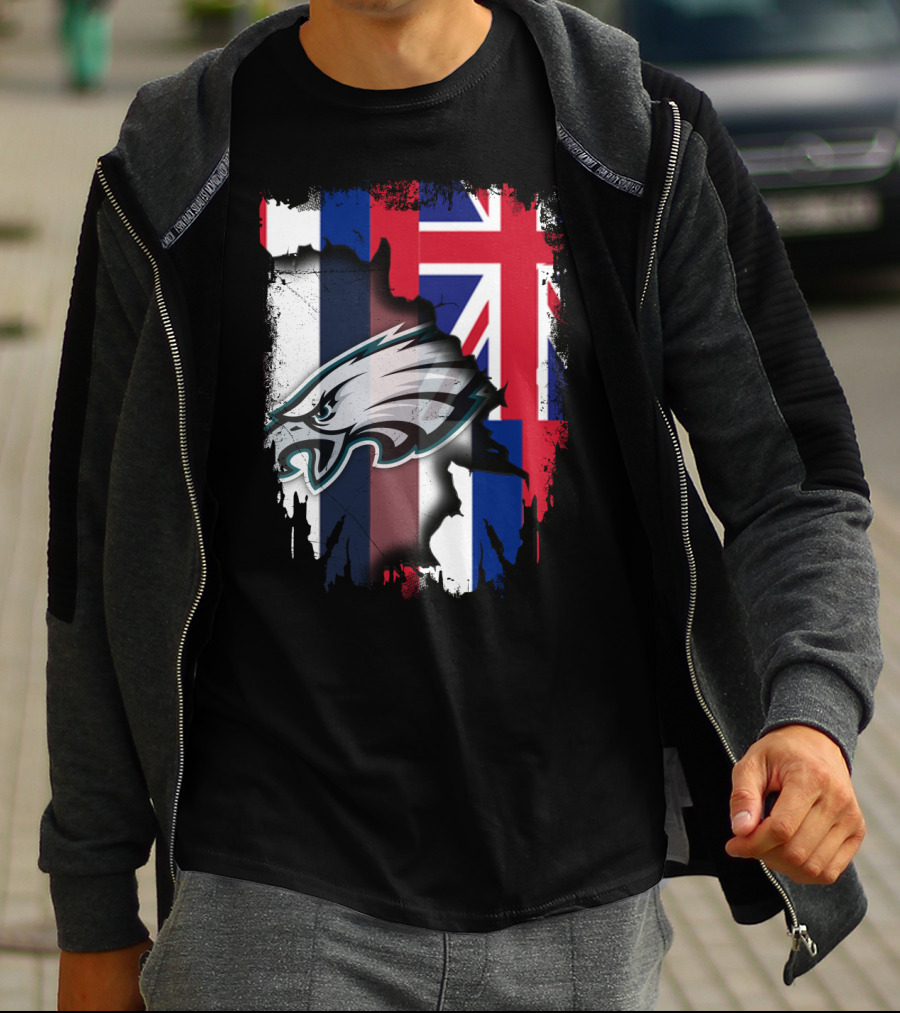 Philadelphia Eagles Hawaii Flag Unity T-Shirt