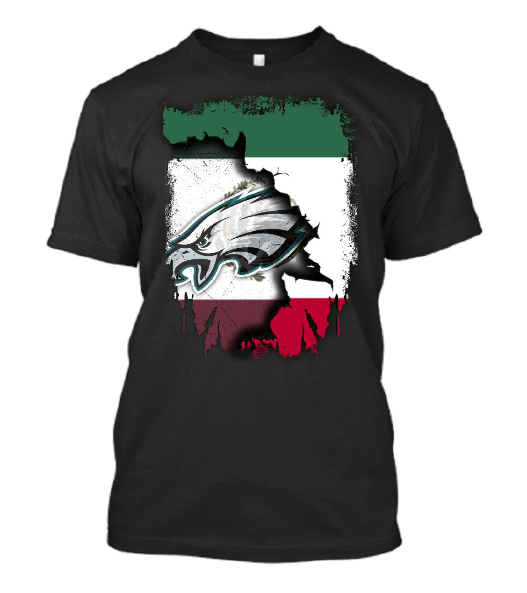 Mexico Flag With Philadelphia Eagles T-Shirt