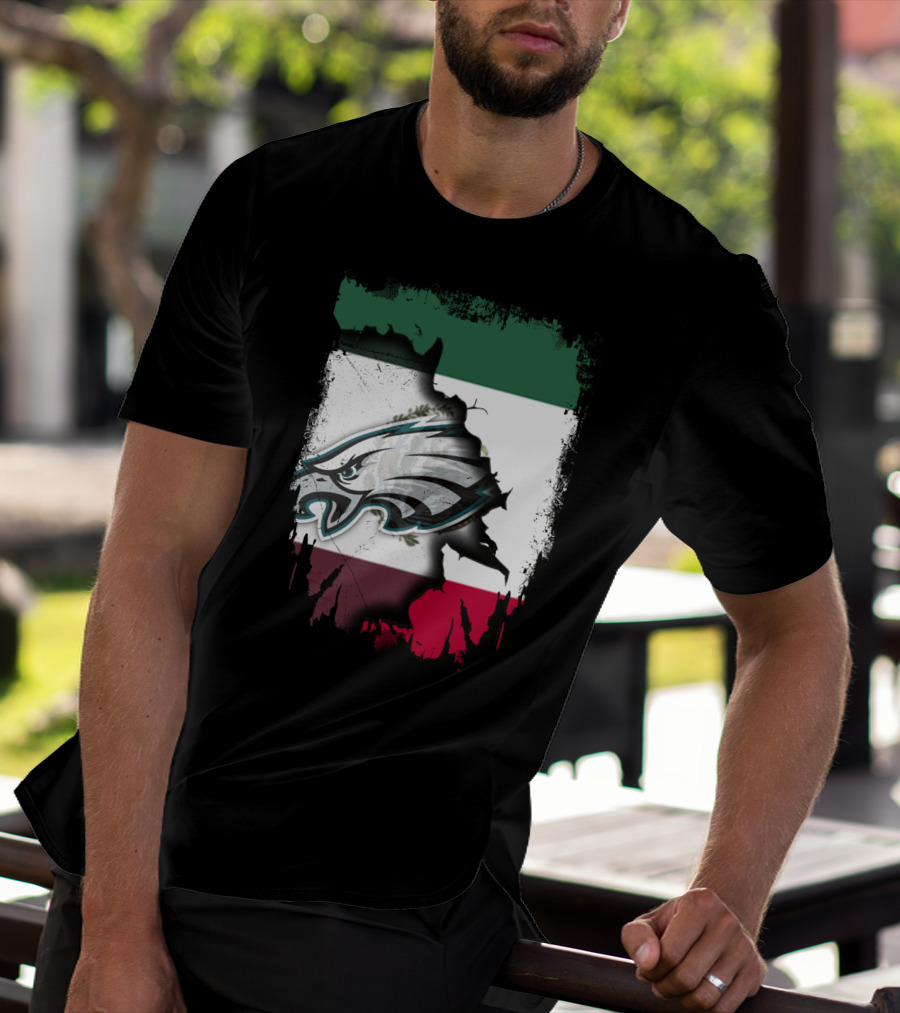 Mexico Flag With Philadelphia Eagles T-Shirt