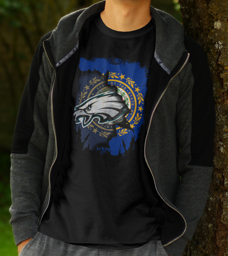 New Hampshire State Seal With Philadelphia Eagles Emblem T-Shirt