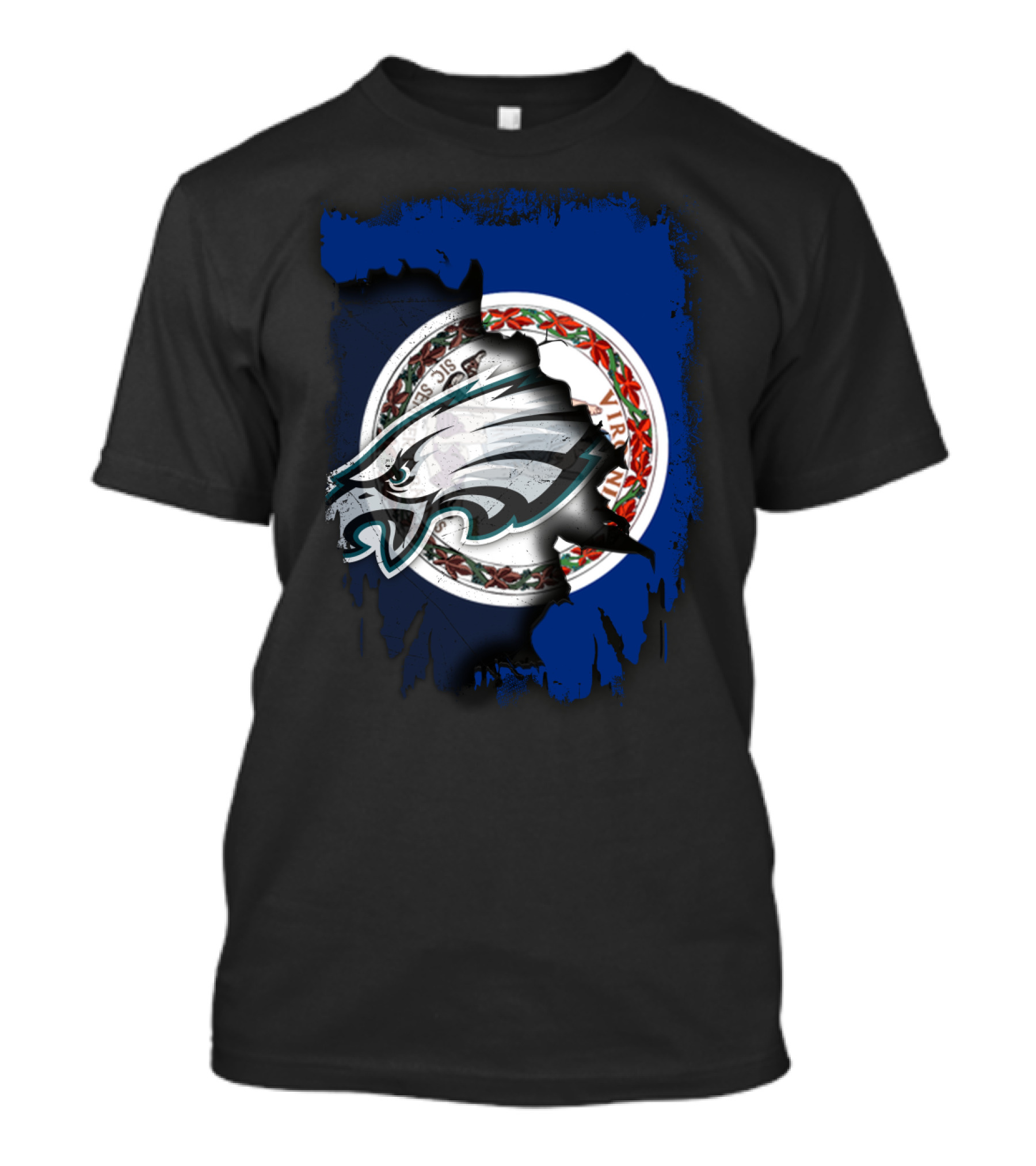 Philadelphia Eagles Virginia State Flag Fusion T-Shirt