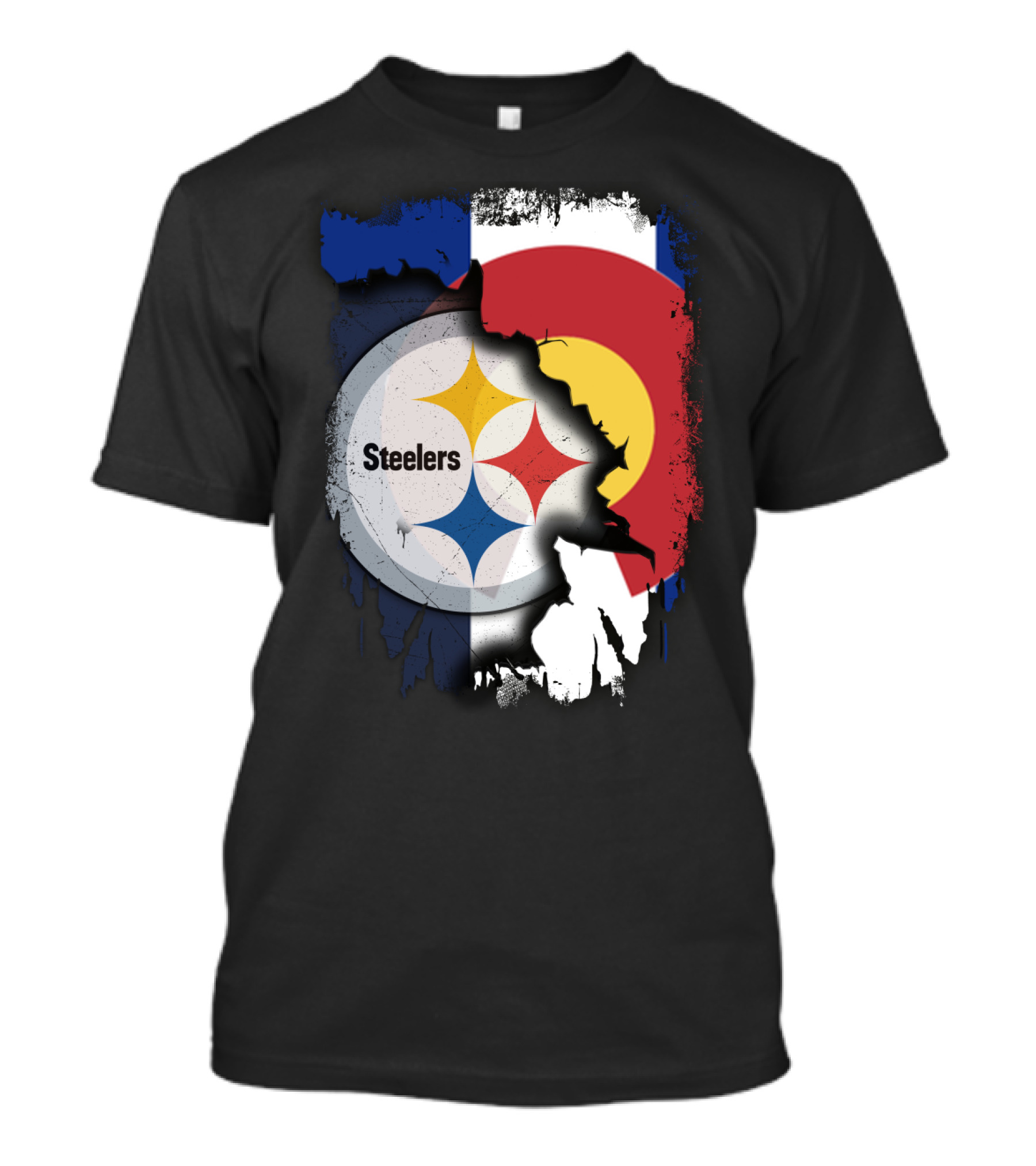 Steelers And Colorado Flag Fusion T-Shirt