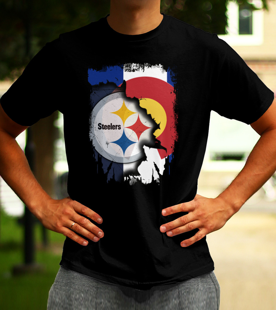 Steelers And Colorado Flag Fusion T-Shirt