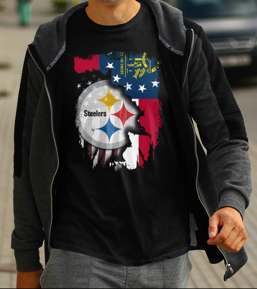 Steelers Over Georgia State Flag Football T-Shirt