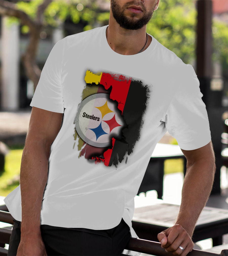 Germany Steelers Fusion With Flag And Logo Elements T-Shirt